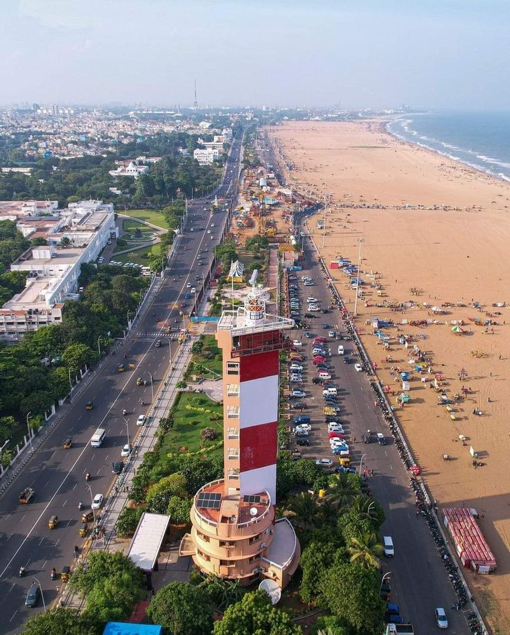 Chennai sightseeing tour from Madurai – Marina Beach and temples